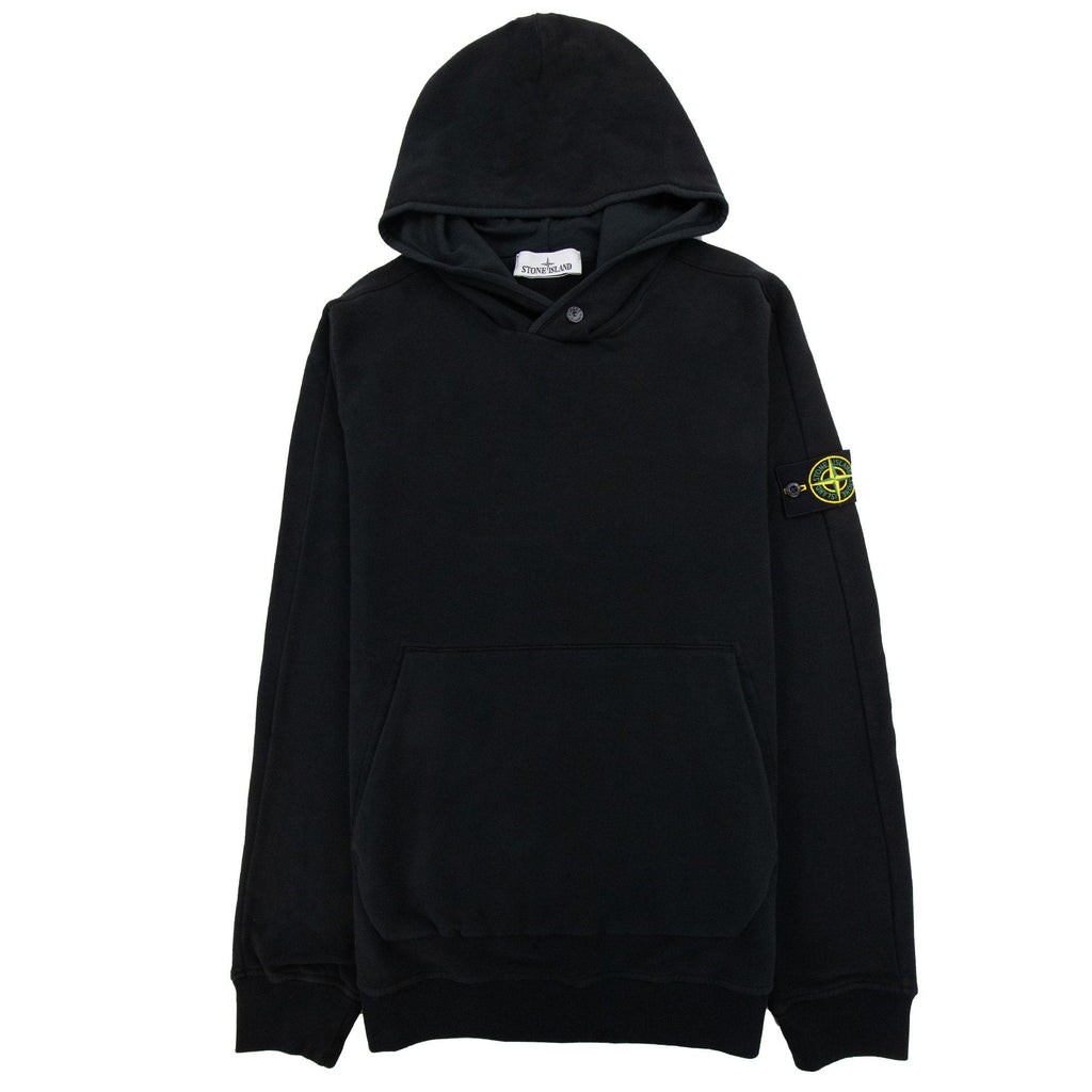 Stone Island 61252 Garment Dyed Stretch Hoodied Sweatshirt Black V0029