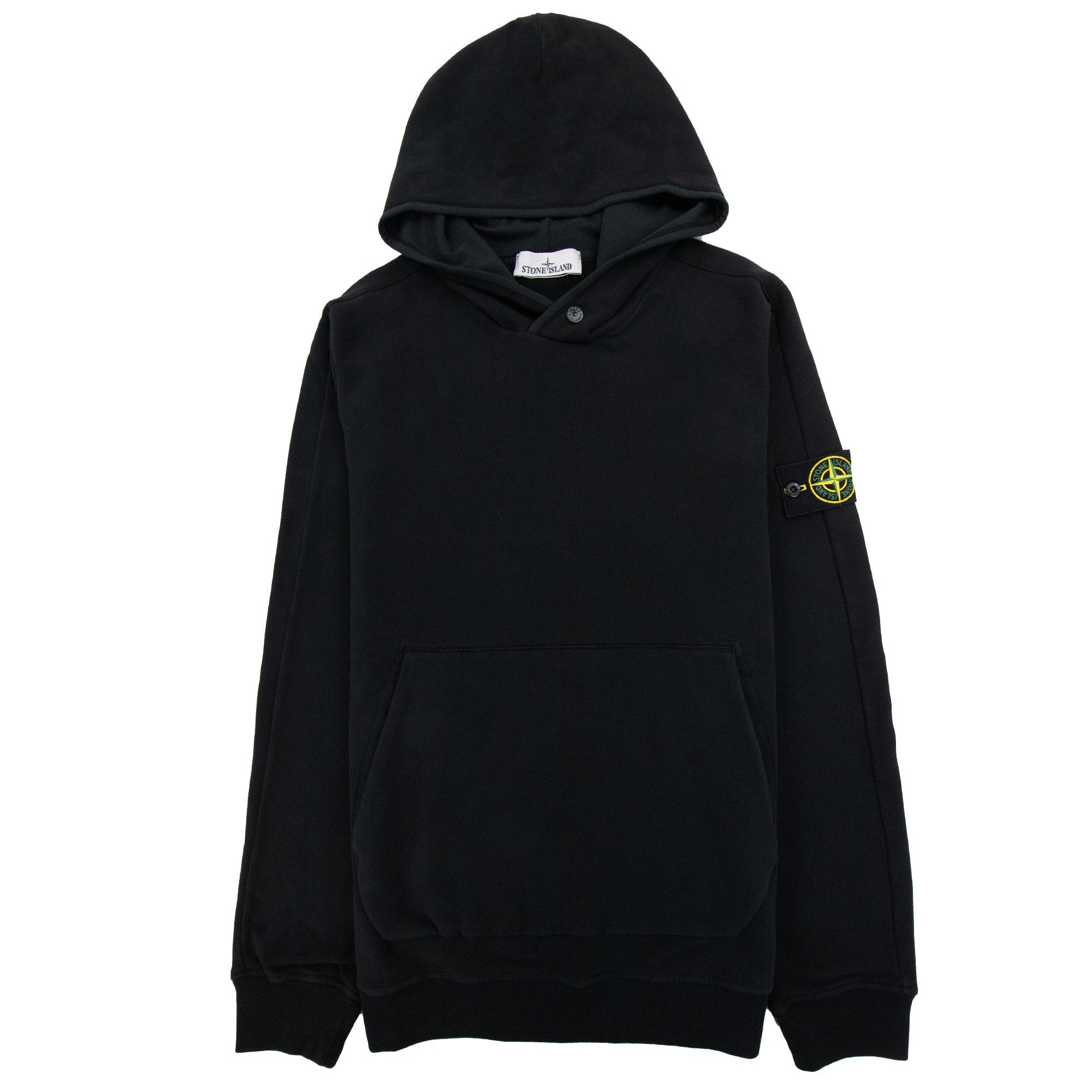 Stone Island 61252 Garment Dyed Stretch Hoodied Sweatshirt Black V0029