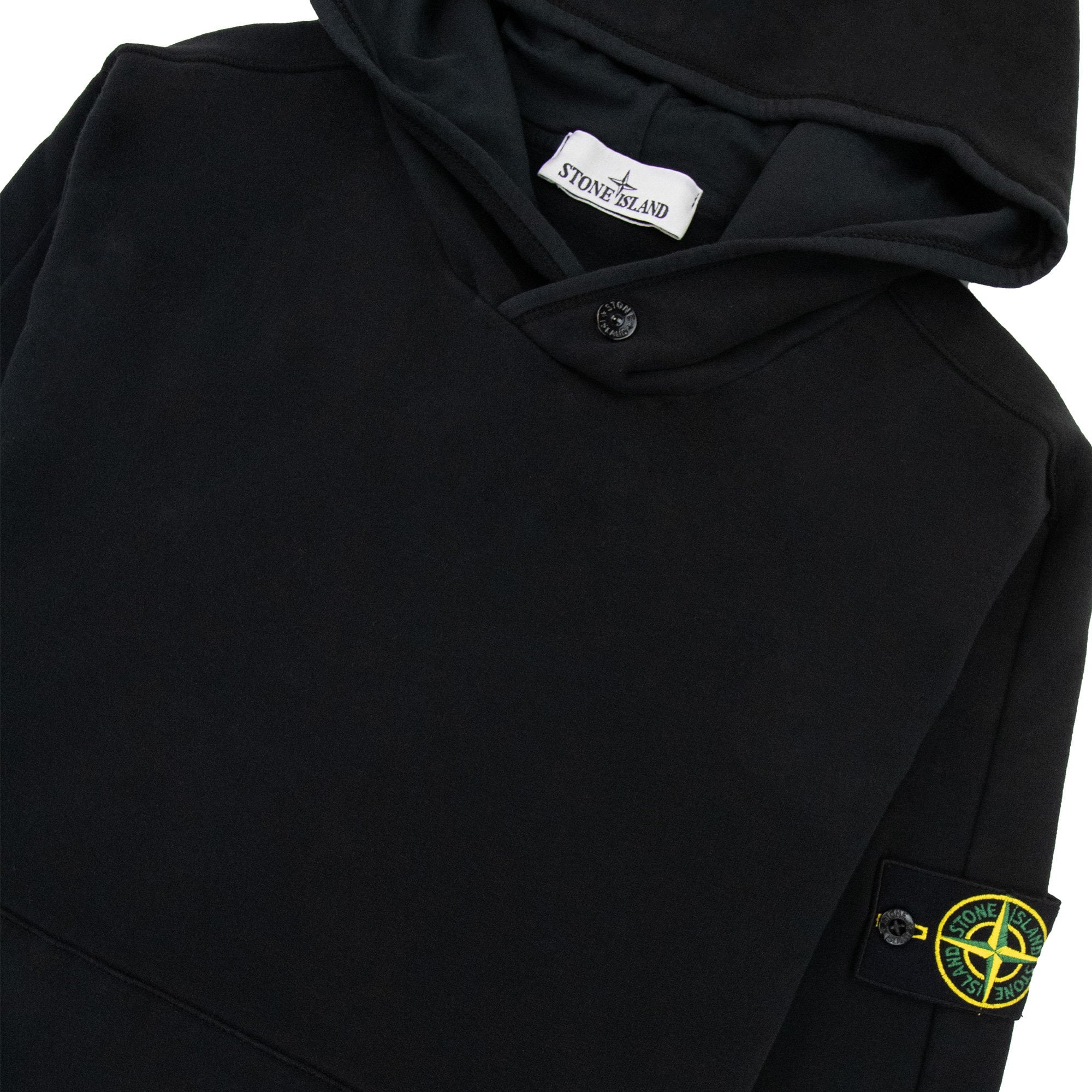 Stone Island 61252 Garment Dyed Stretch Hoodied Sweatshirt Black V0029