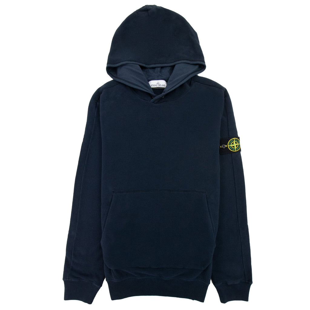Stone Island 61252 Garment Dyed Stretch Hoodied Sweatshirt Navy V0020