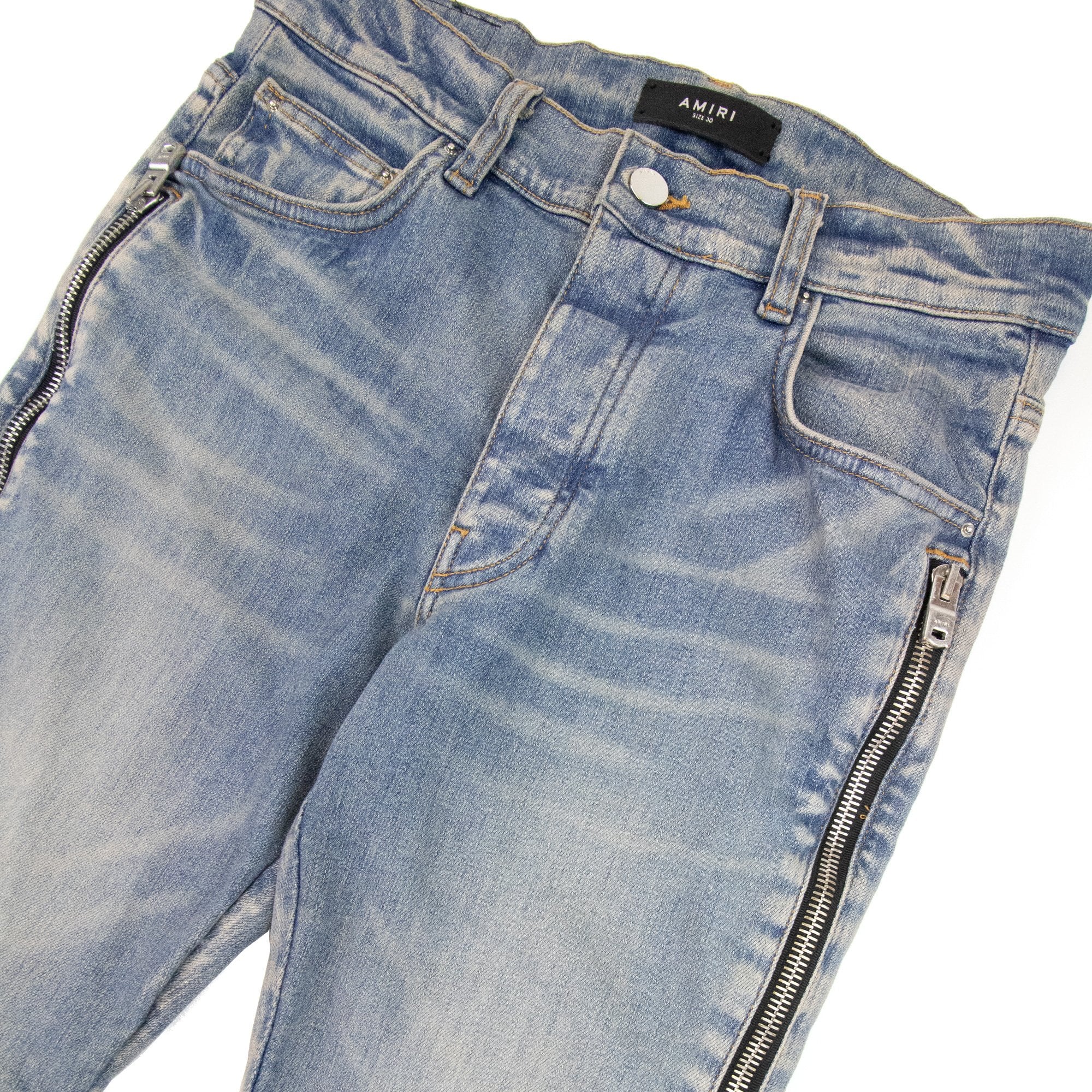 Amiri Mx2 Camo Zip Jean Clay Indigo