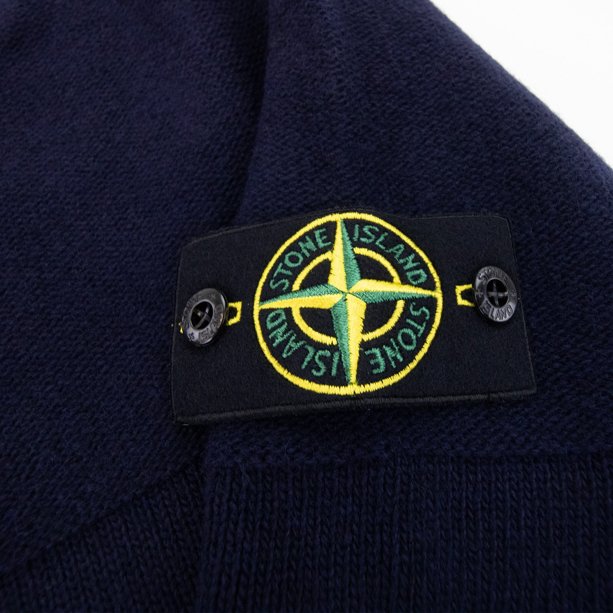 Stone Island 524a3 Ribbed Neckline Lambswool Knitted Sweatshirt Navy V0020