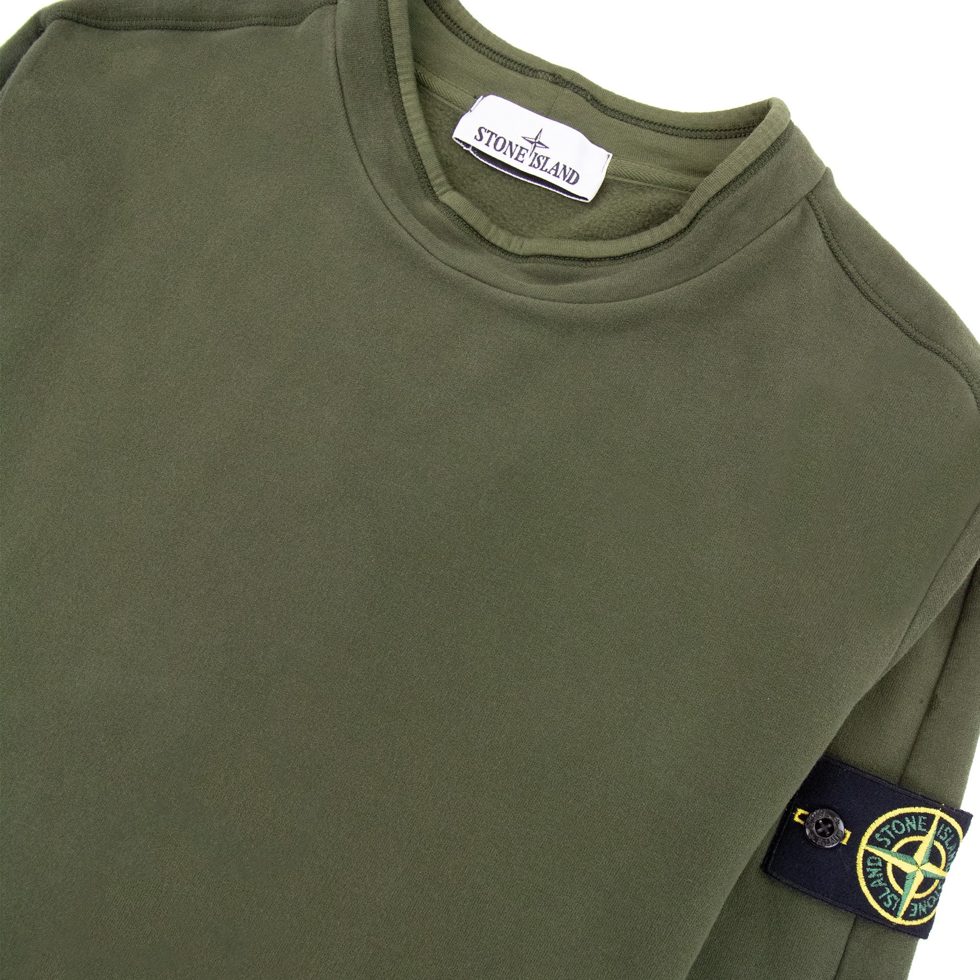 Stone Island 61352 Mock Neck Crewneck Sweatshirt Khaki V0058