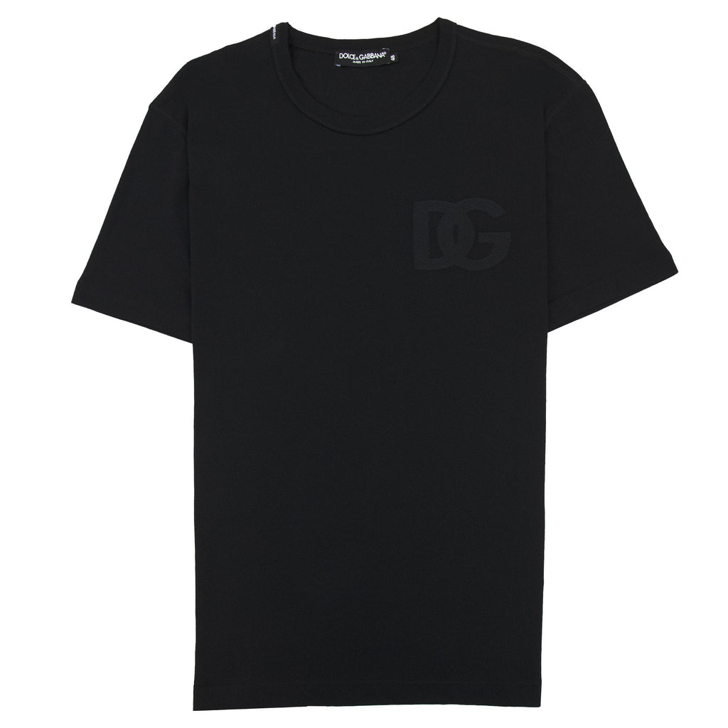 Dolce & Gabbana Cotton T-shirt With Dg Embroidery Black