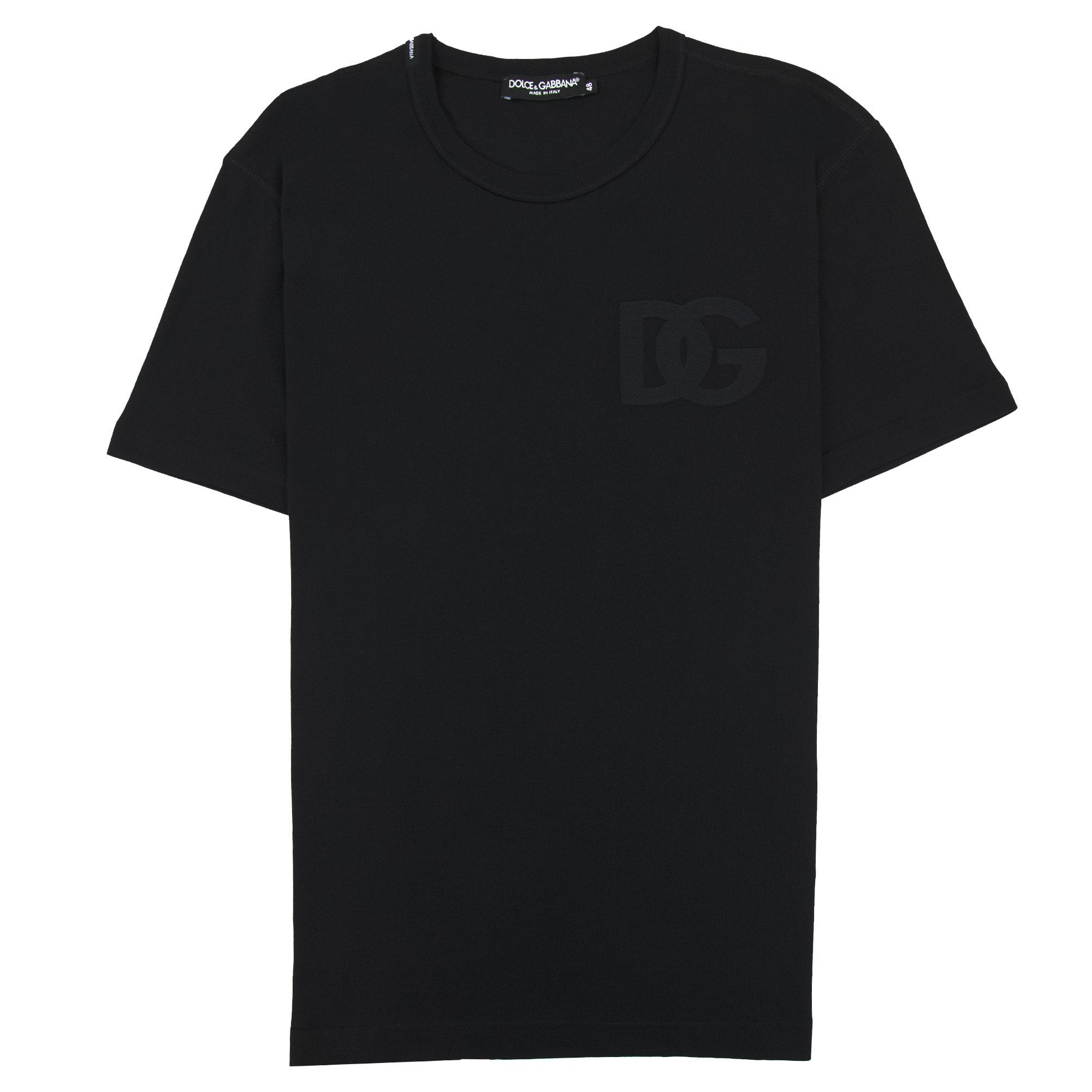 Dolce & Gabbana Cotton T-shirt With Dg Embroidery Black