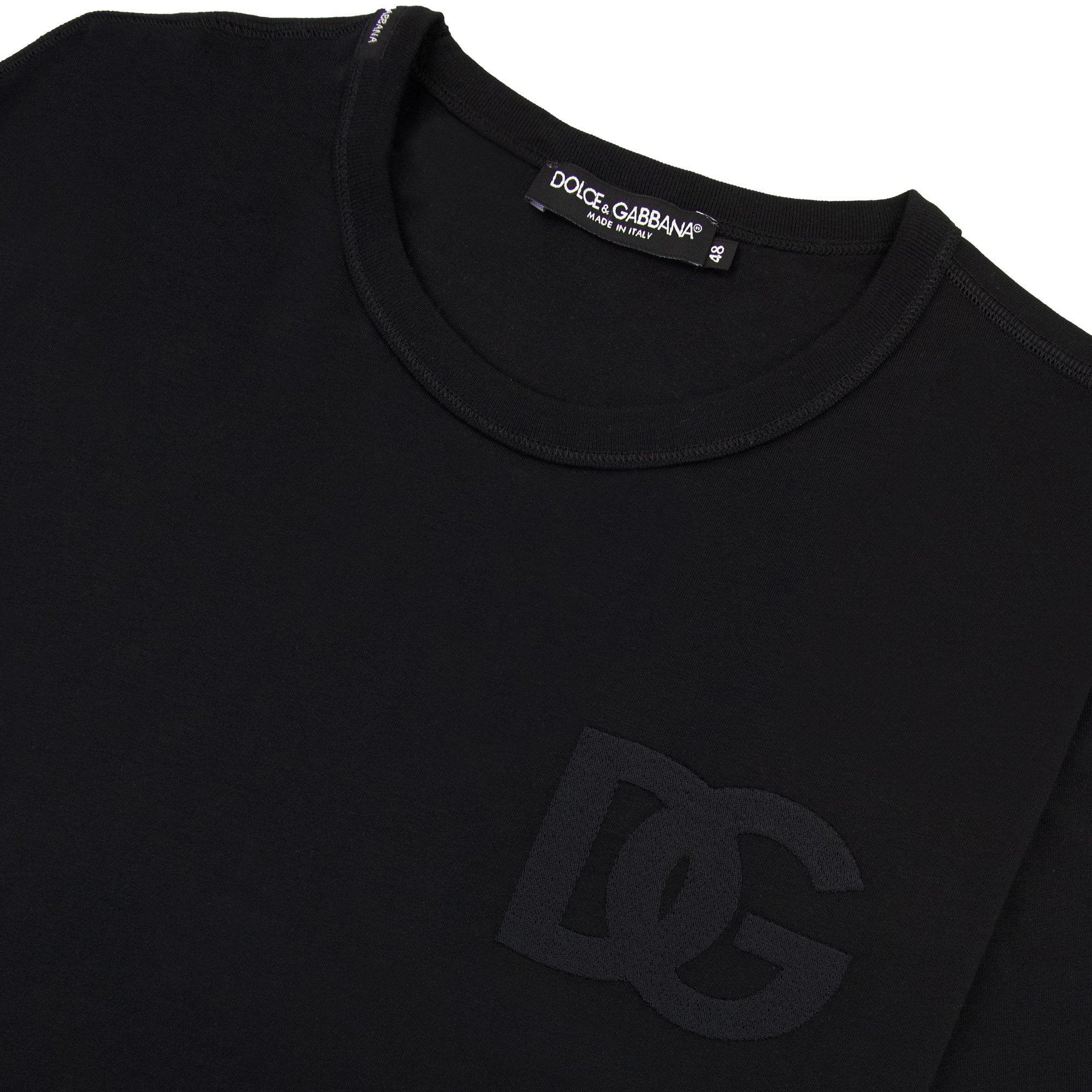 Dolce & Gabbana Cotton T-shirt With Dg Embroidery Black