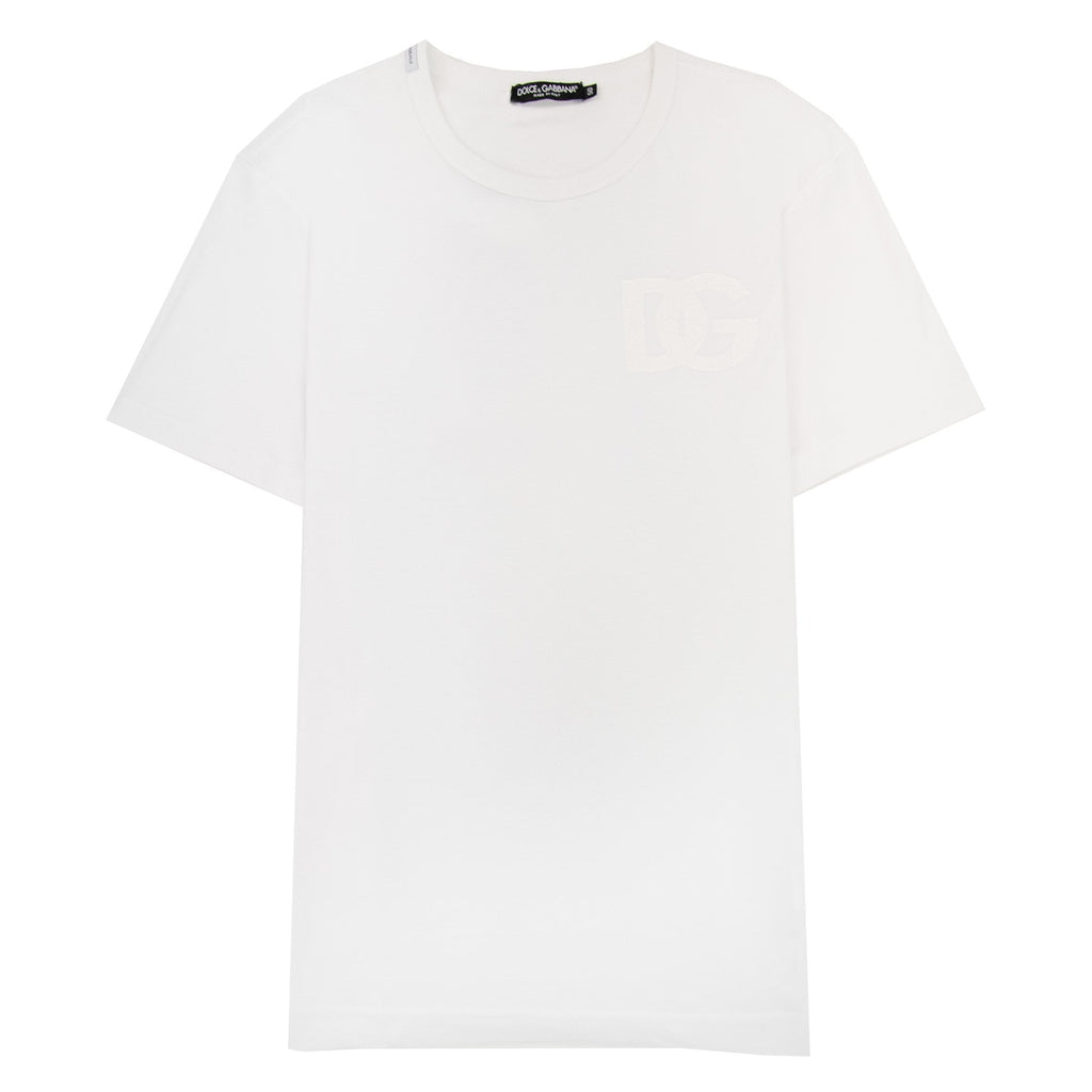 Dolce & Gabbana Cotton T-shirt With Dg Embroidery White