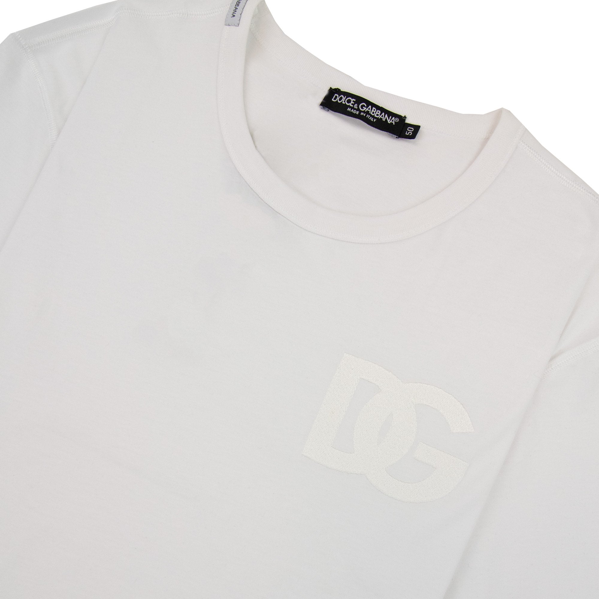 Dolce & Gabbana Cotton T-shirt With Dg Embroidery White