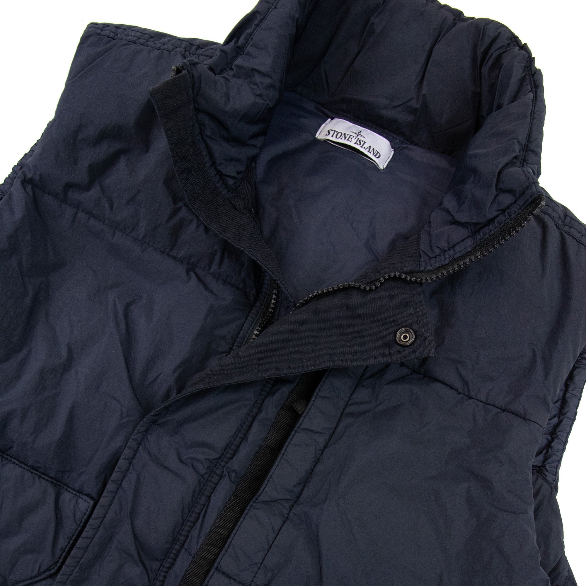 Stone Island G0423 Garment Dyed Crinkle Reps Down Gilet Navy V0020