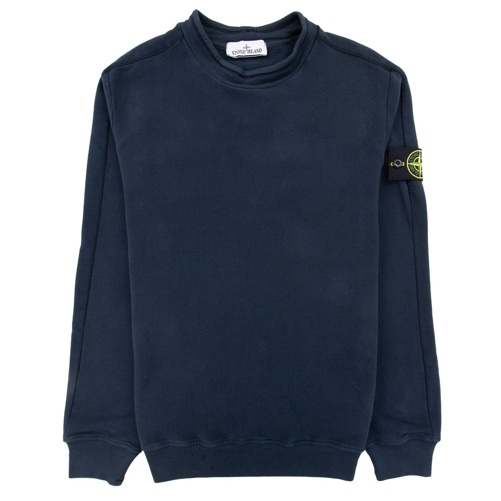 Stone Island 61352 Mock Neck Crewneck Sweatshirt Navy V0020