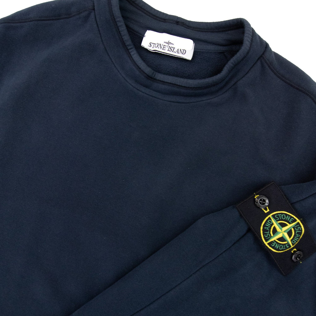 Stone Island 61352 Mock Neck Crewneck Sweatshirt Navy V0020