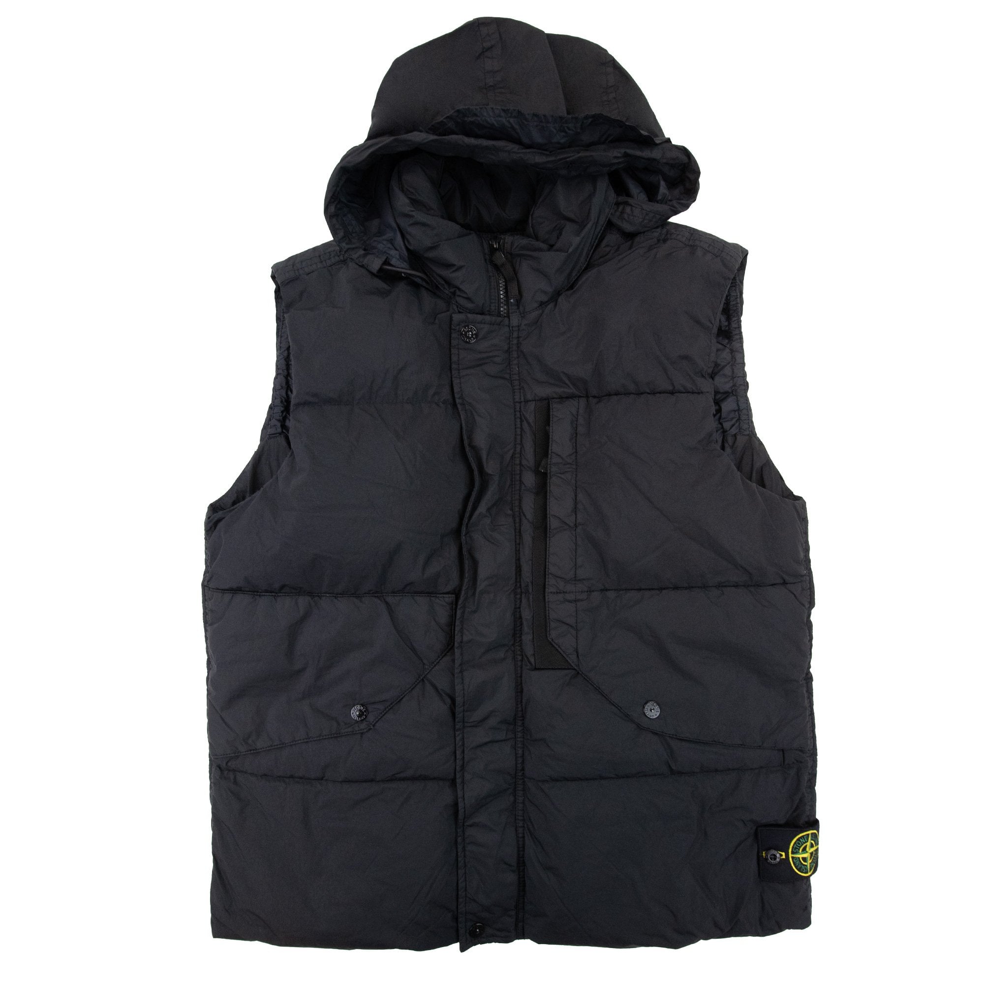 Stone Island G0423 Garment Dyed Crinkle Reps Down Gilet Black V0029