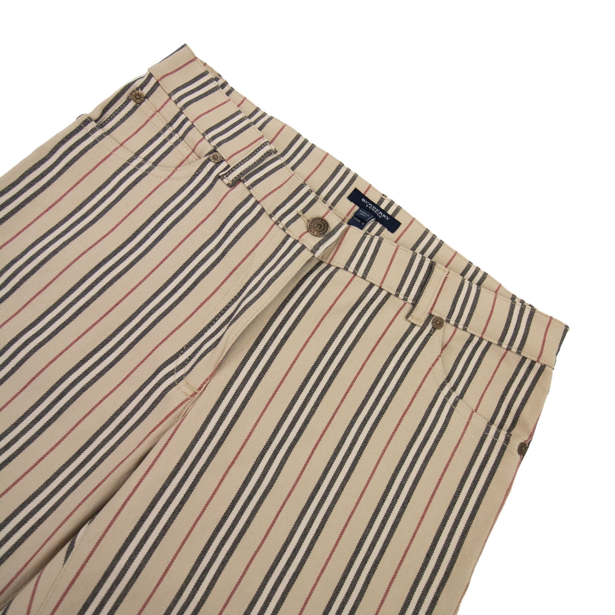 Burberry Woman Maidstone Stripe Wide Leg Trouser Beige