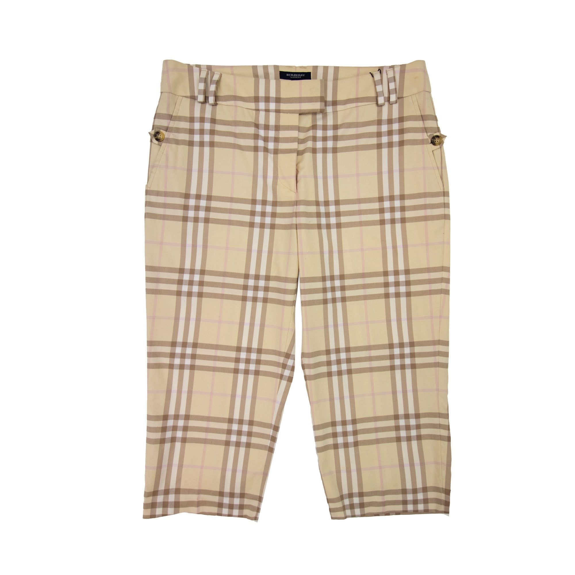Burberry Woman Selbourne Check Long Shorts Camel