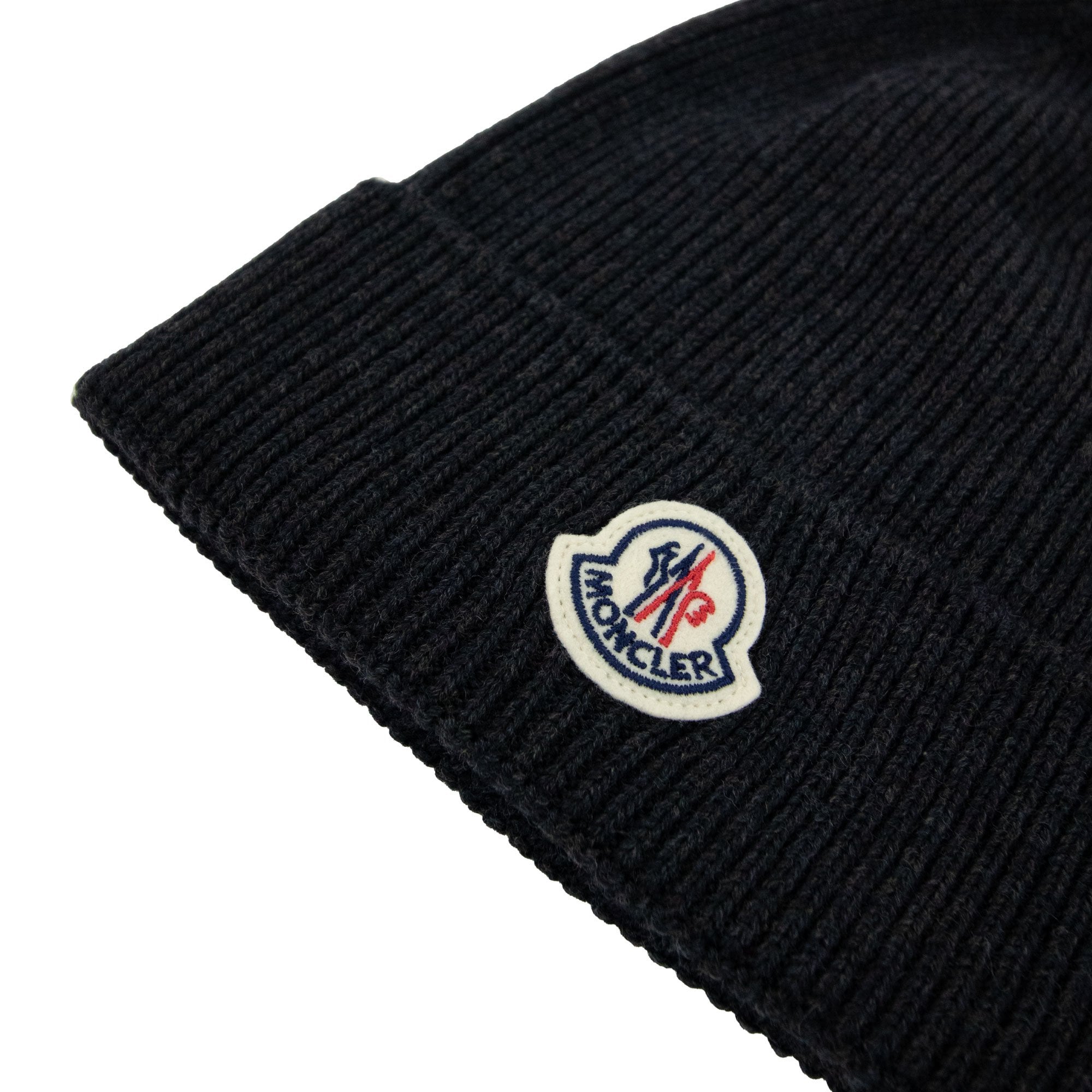 Moncler Wool Logo Beanie Dark Grey 998