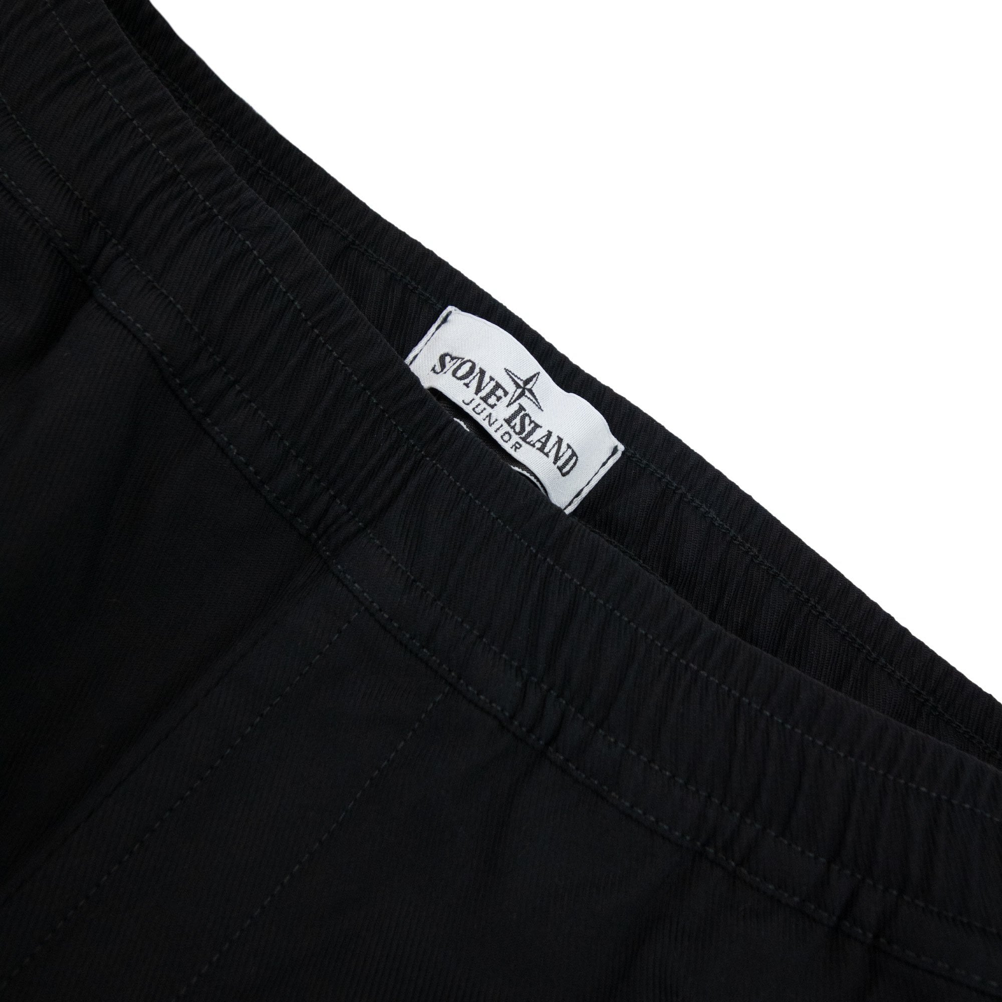 Stone Island Junior 30712 Stretch Cotton Nylon Cavalry Cargo Pants Black V0029