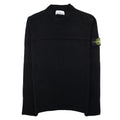Stone Island 524a3 Ribbed Neckline Lambswool Knitted Sweatshirt Black V0029