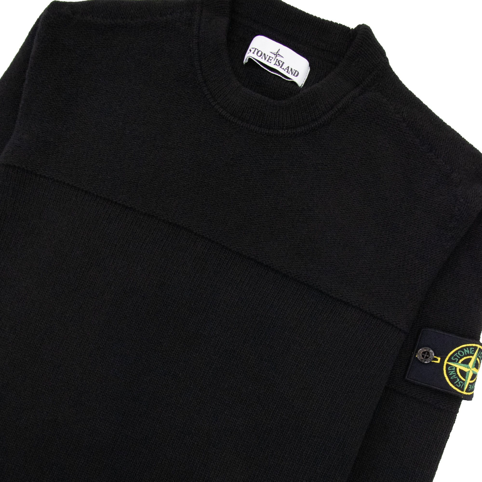 Stone Island 524a3 Ribbed Neckline Lambswool Knitted Sweatshirt