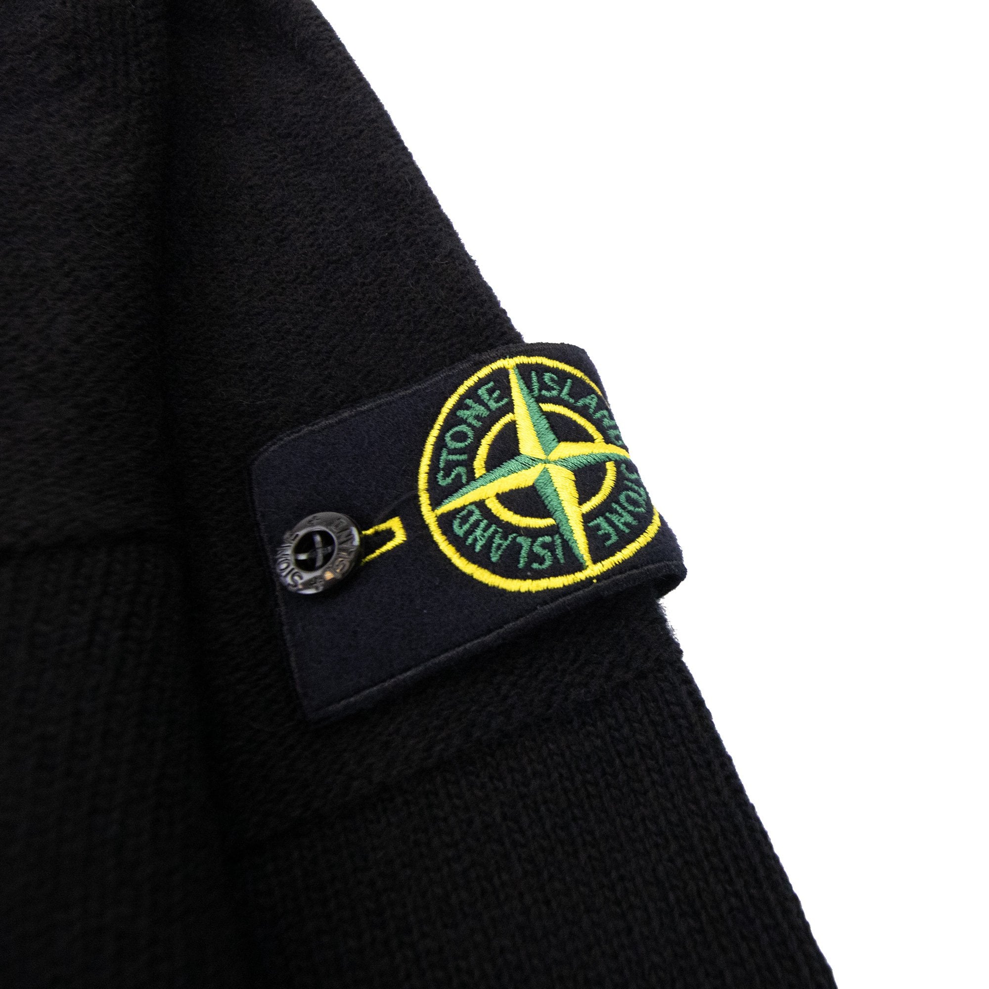 STONE  ブラックニット　XL 524A3 Stone Island 524a3 Ribbed Neckline Lambswool Knitted Sweatshirt