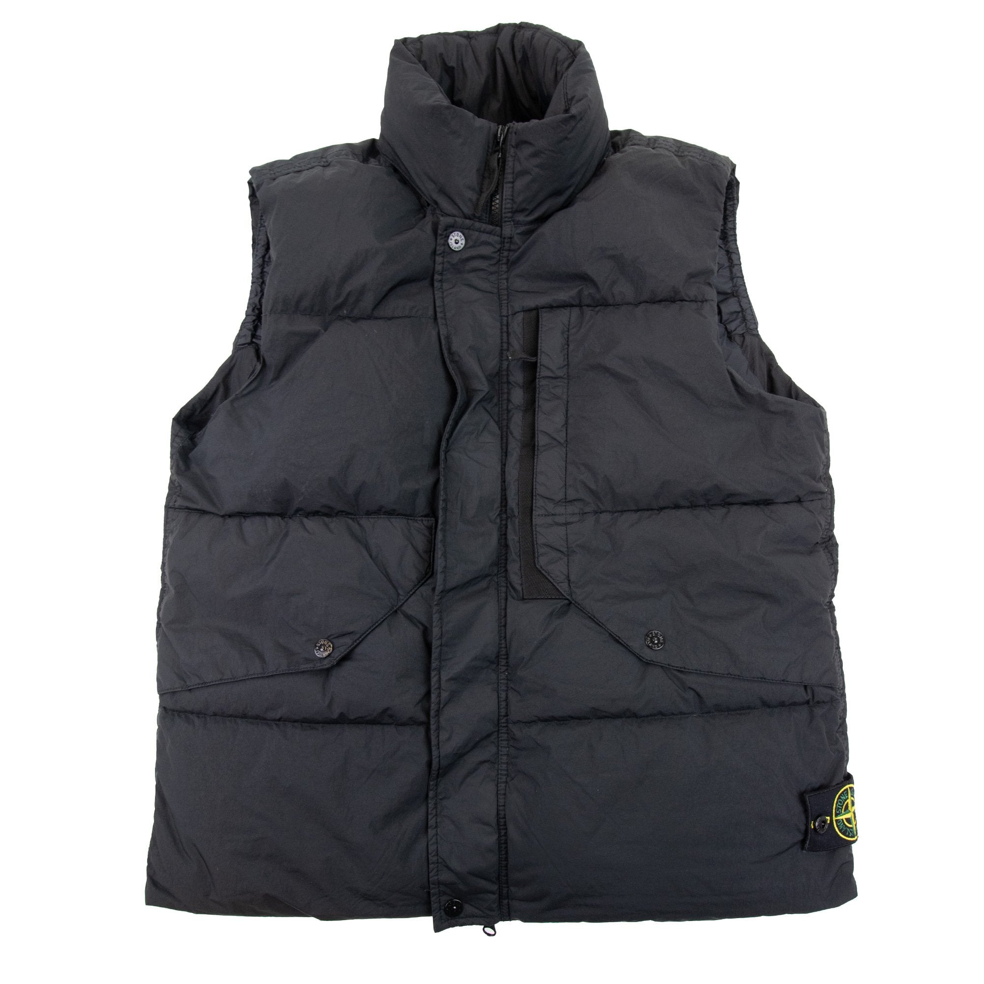 Stone Island G0423 Garment Dyed Crinkle Reps Down Gilet Black V0029