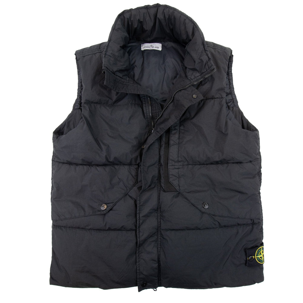 Stone Island G0423 Garment Dyed Crinkle Reps Down Gilet Black V0029