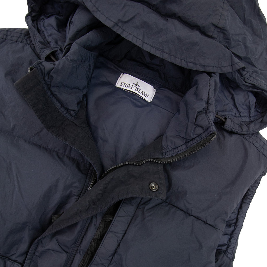 Stone Island G0423 Garment Dyed Crinkle Reps Down Gilet Navy V0020