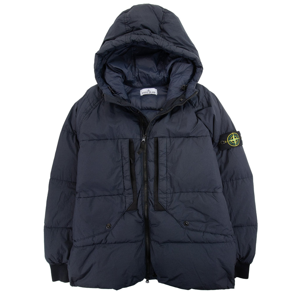 Stone Island 40723 Garment Dyed Crinkle Reps Down Jacket Navy V0020