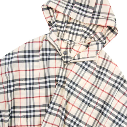 Burberry Woman Check Hoodied Poncho Camel