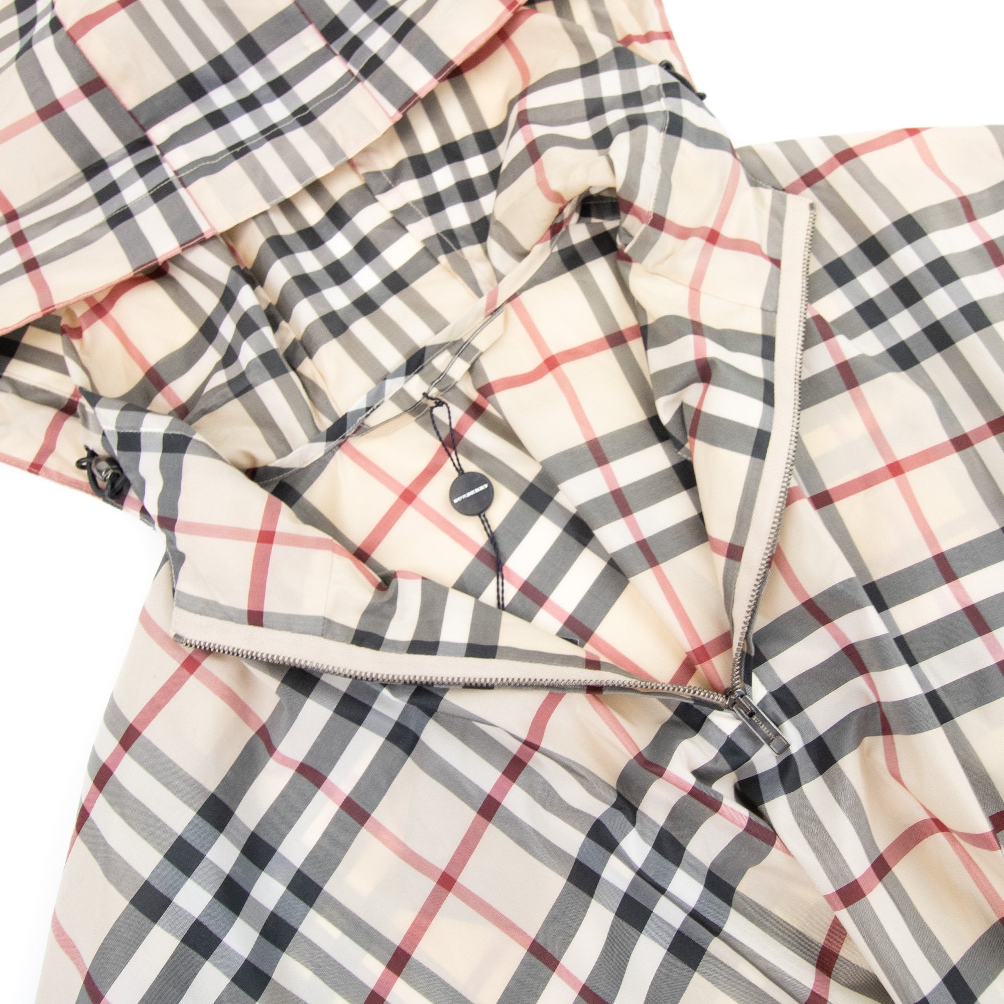 Burberry Woman Check Hoodied Poncho Camel