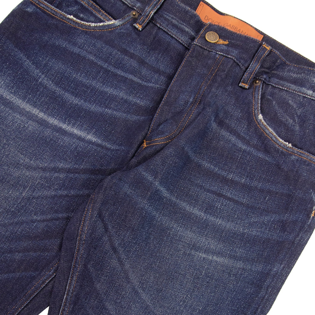 Dolce & Gabbana Classic Gold Logo Jeans Light Blue