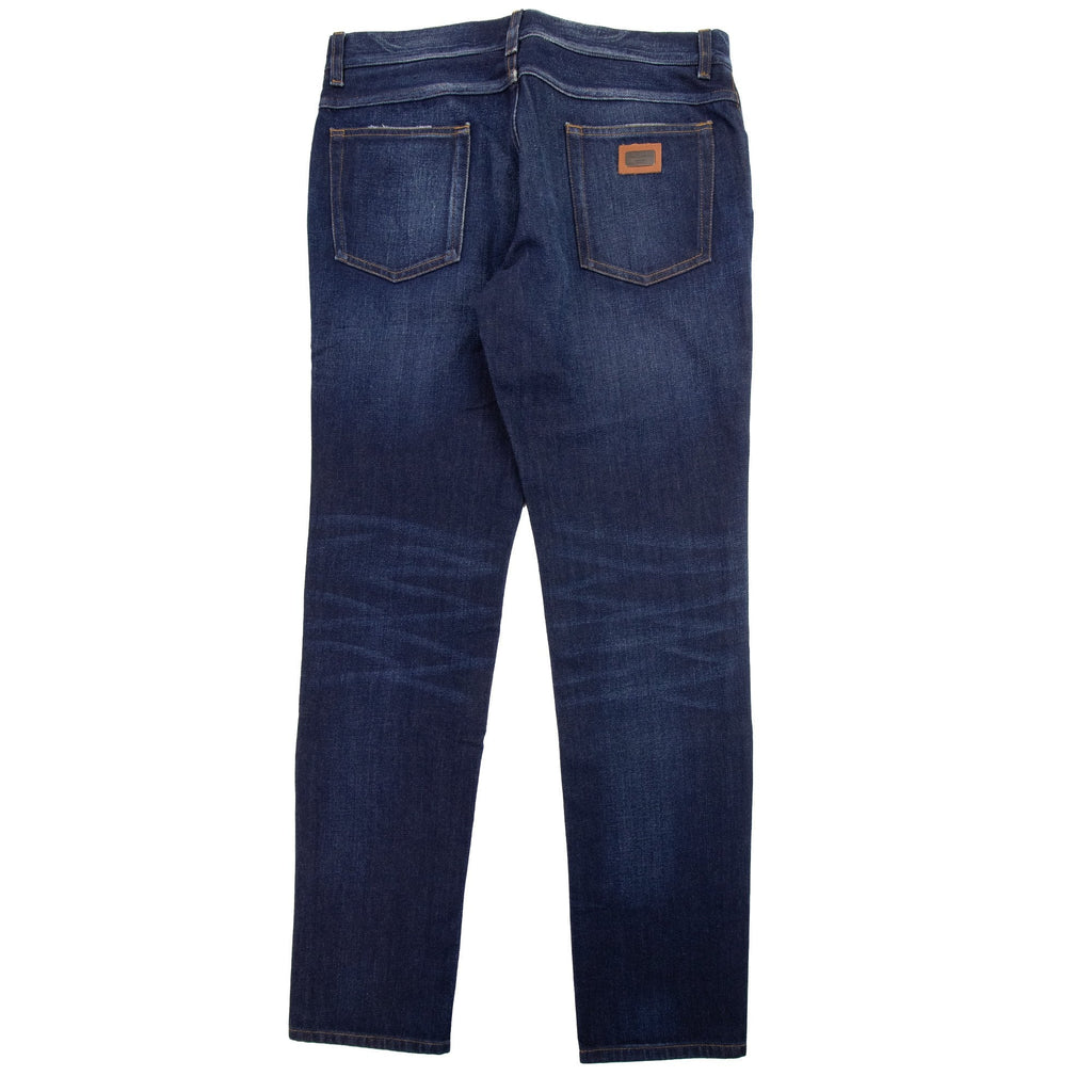 Dolce & Gabbana Classic Gold Logo Jeans Light Blue