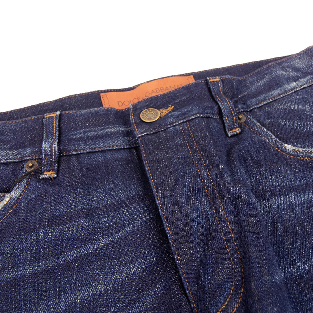 Dolce & Gabbana Classic Gold Logo Jeans Light Blue