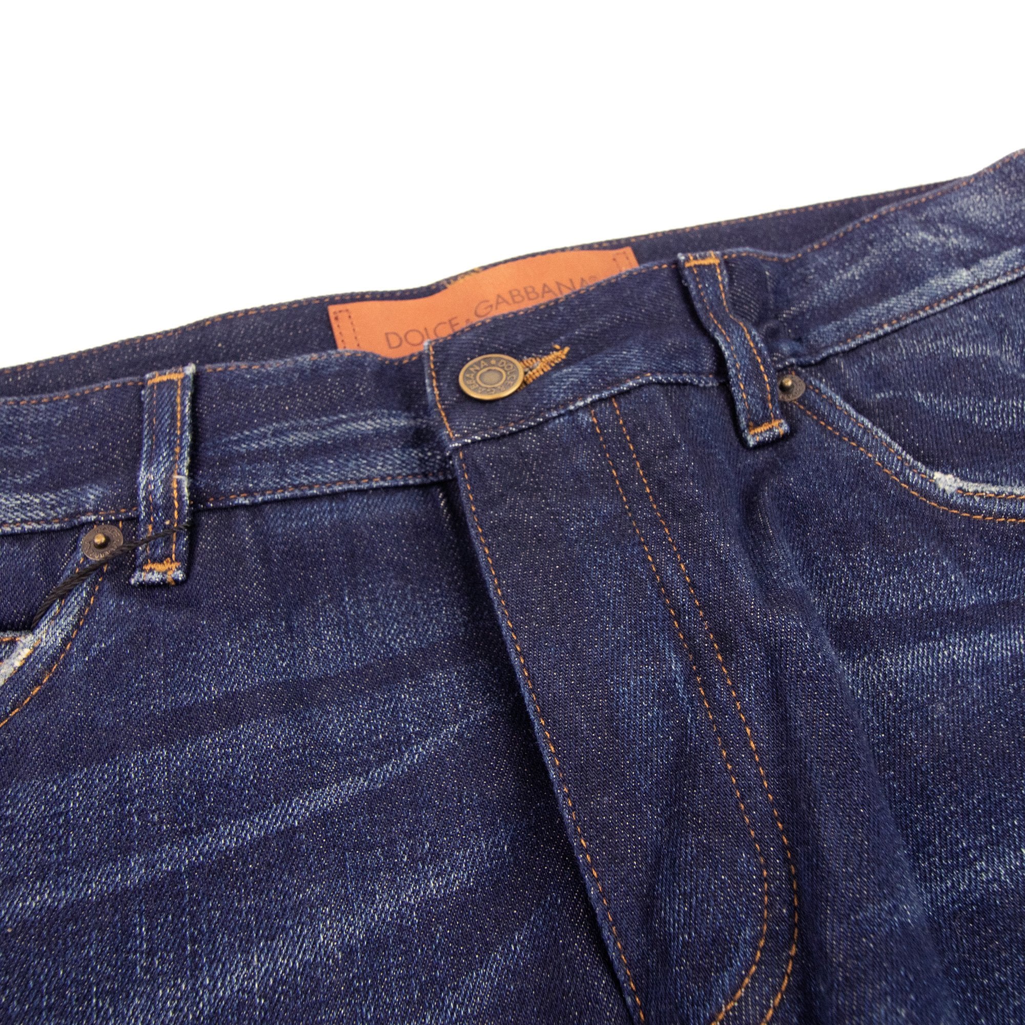 Dolce & Gabbana Classic Gold Logo Jeans Light Blue
