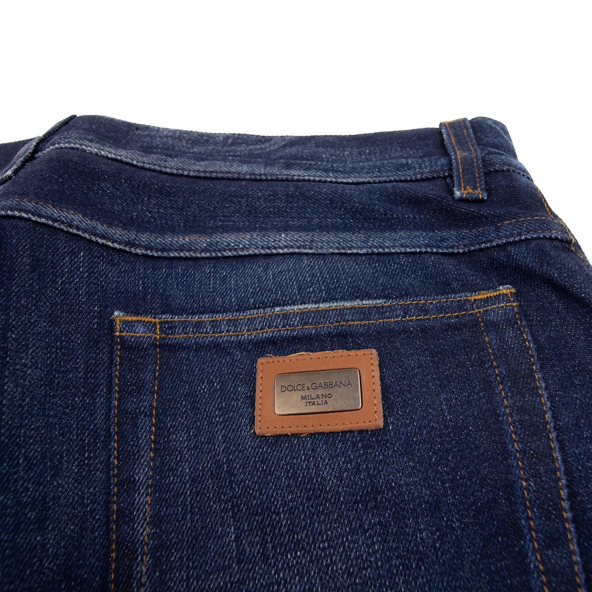 Dolce & Gabbana Classic Gold Logo Jeans Light Blue