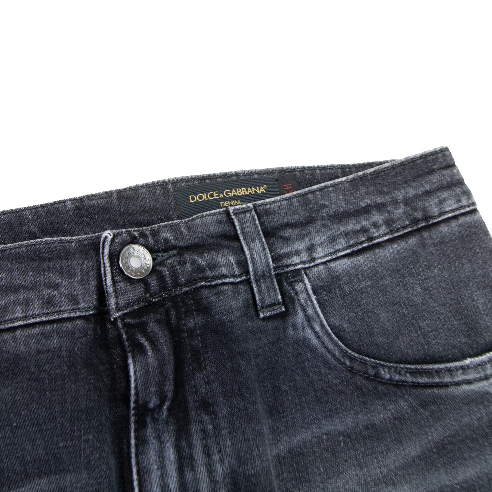Dolce & Gabbana Logo Comfort Stretch Jeans Dark Grey