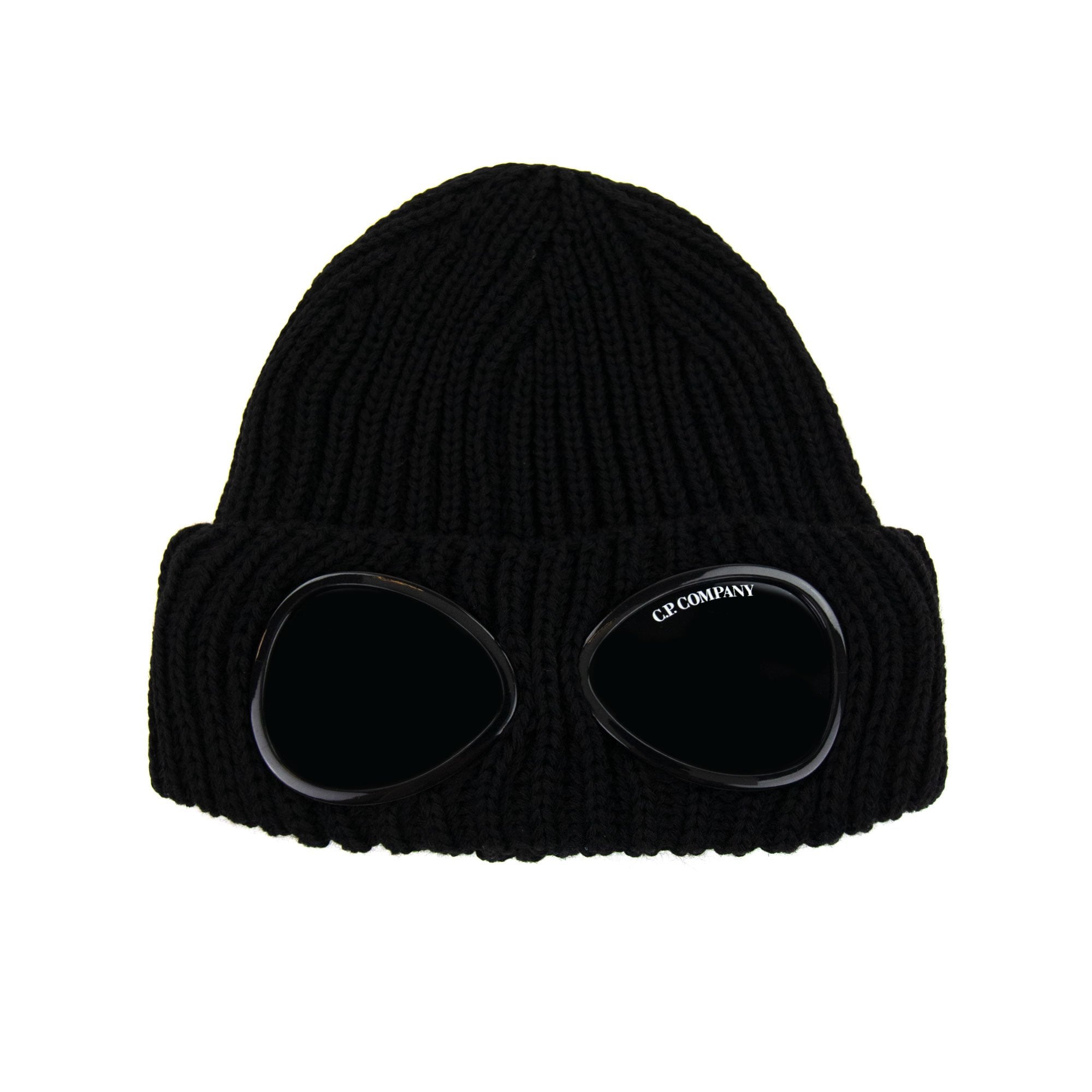 Cp Company Undersixteen Kids Merino Wool Goggle Beanie Black 999