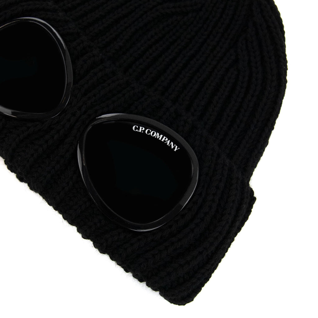 Cp Company Undersixteen Kids Merino Wool Goggle Beanie Black 999