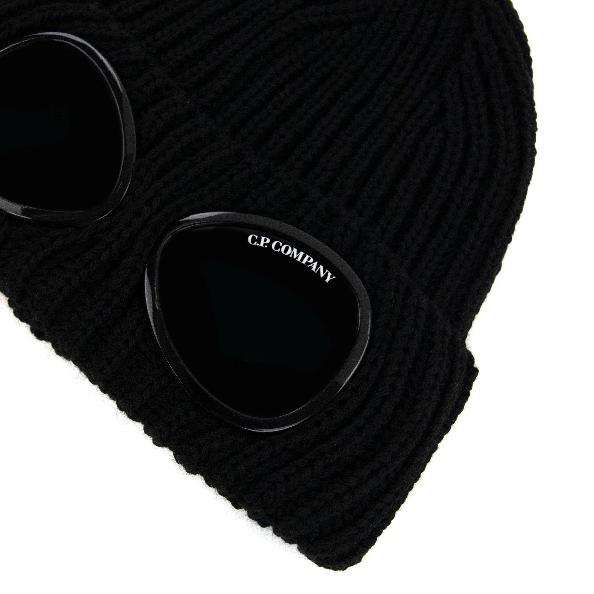 Cp Company Undersixteen Kids Merino Wool Goggle Beanie Black 999