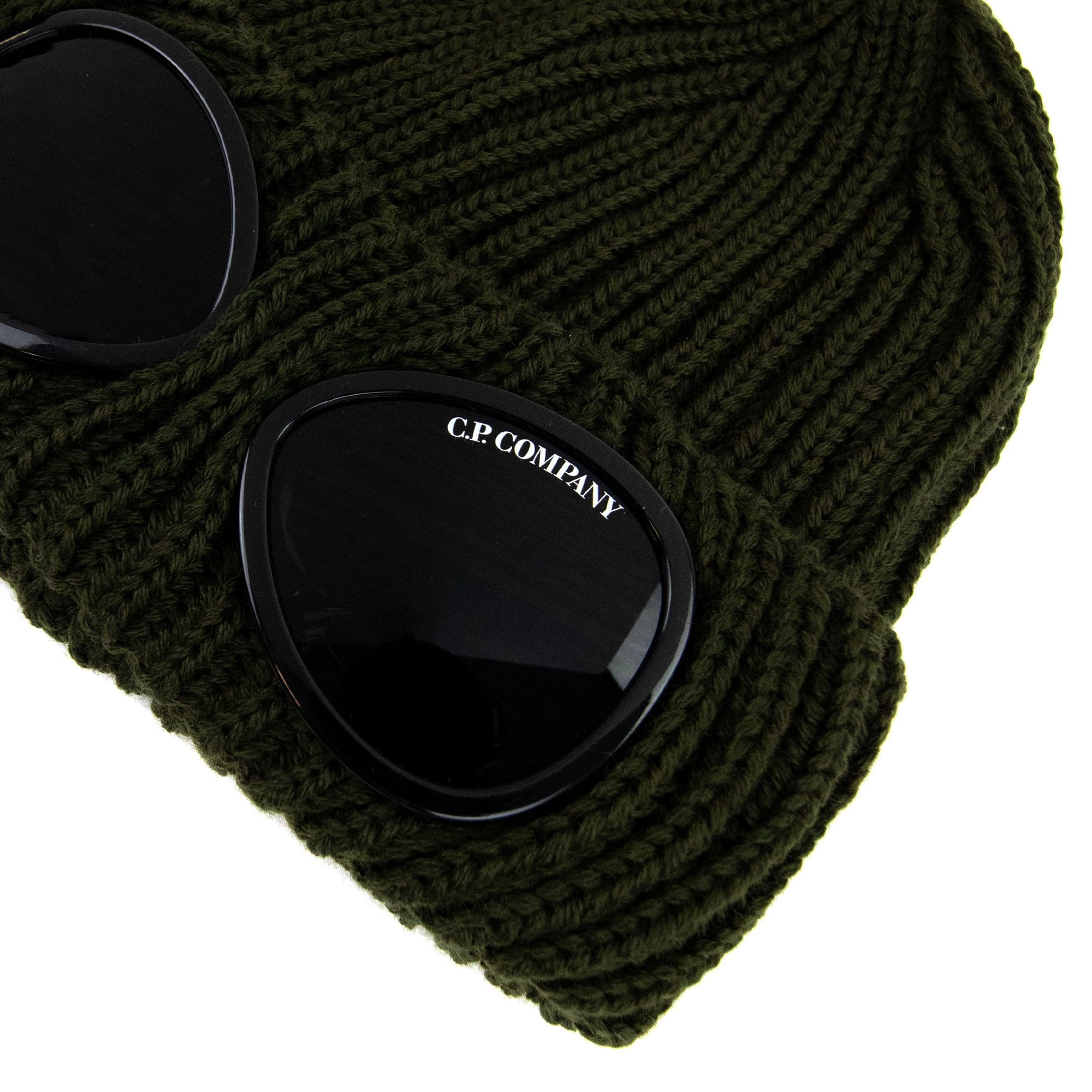 Cp Company Undersixteen Kids Merino Wool Goggle Beanie Khaki 683