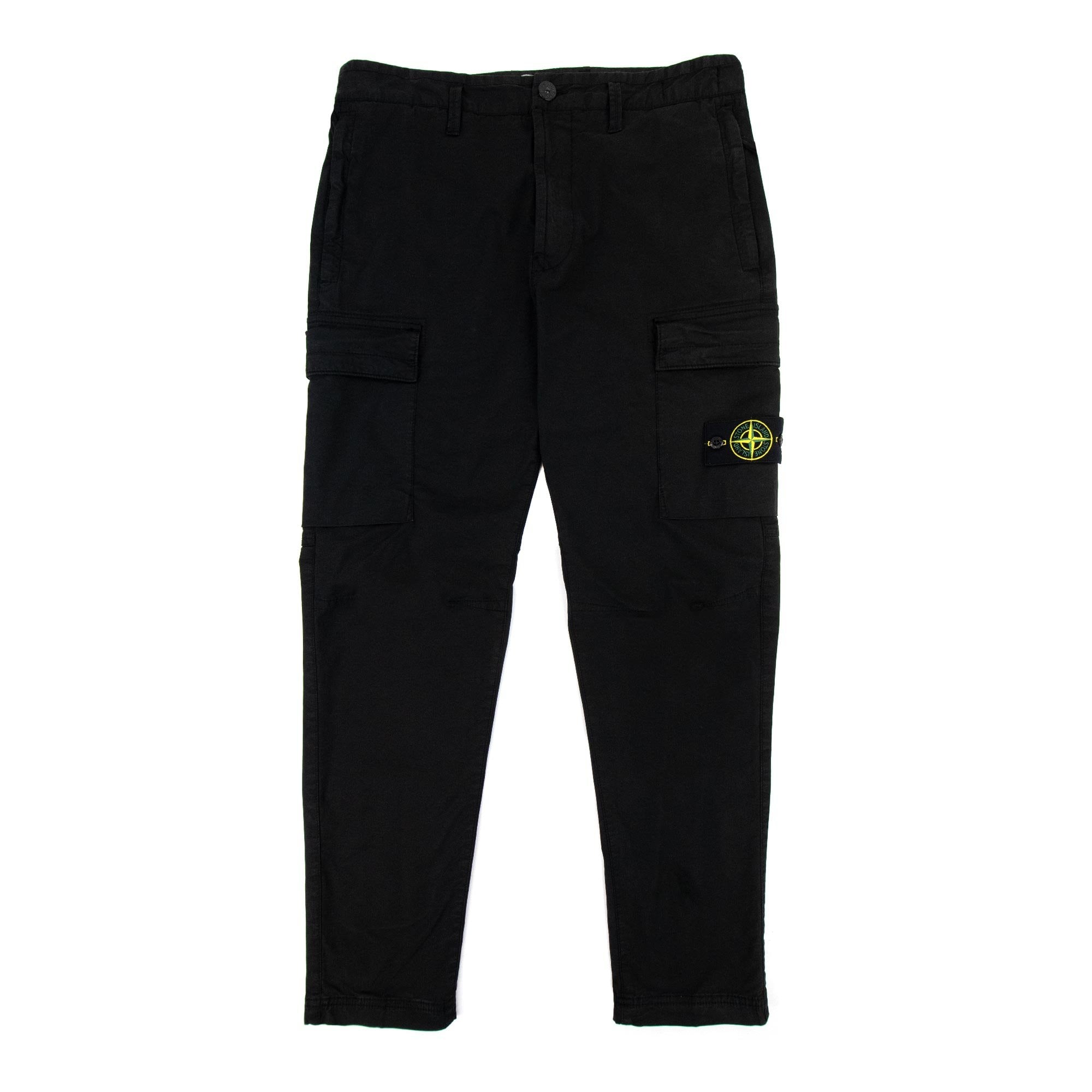 Stone Island 32710 Garment Dyed Stretch Cargo Pants Black V0029