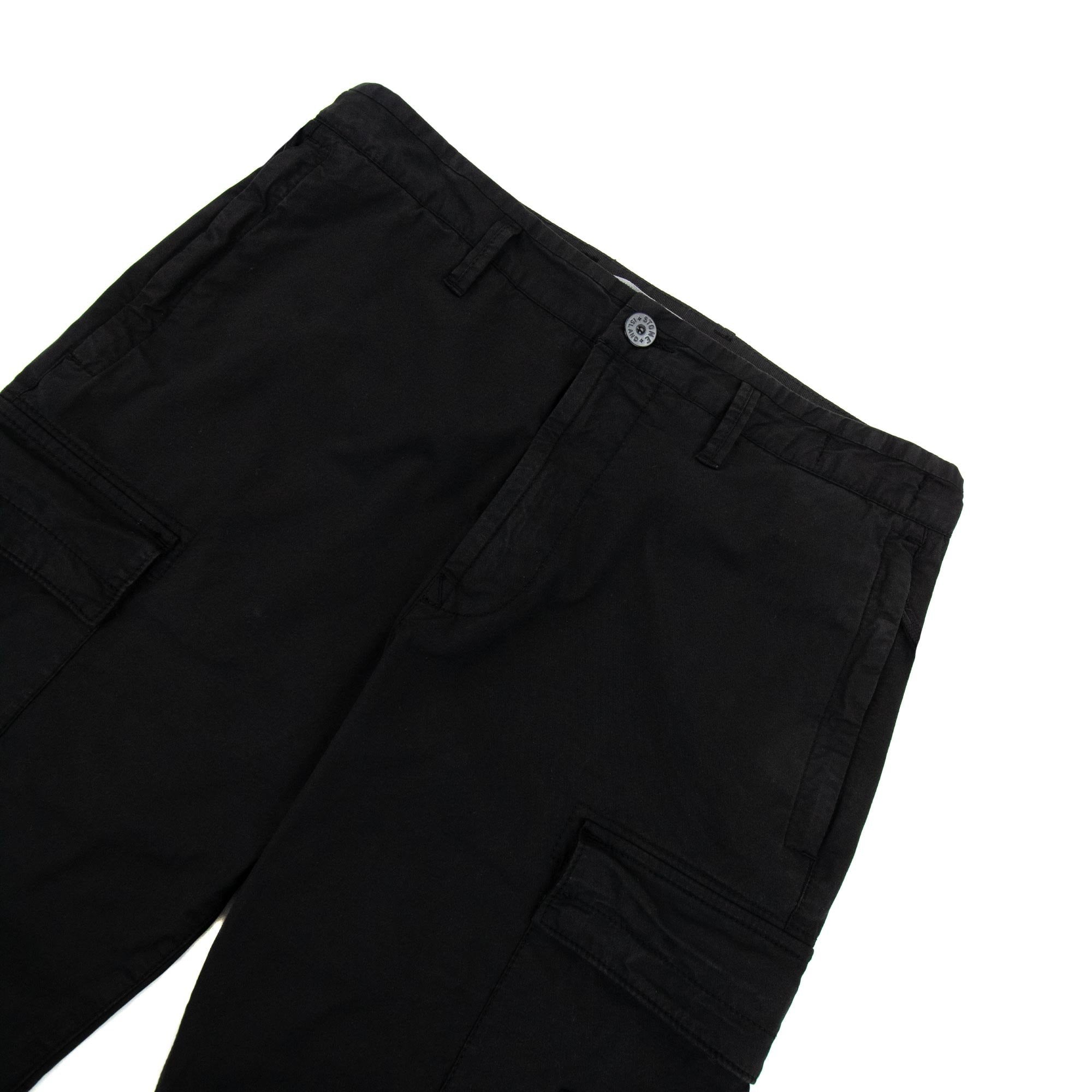 Stone Island 32710 Garment Dyed Stretch Cargo Pants Black V0029