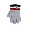 Moncler Junior Tricolor Wool Gloves Grey 986