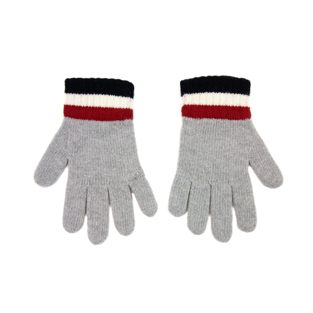Moncler Junior Tricolor Wool Gloves Grey 986