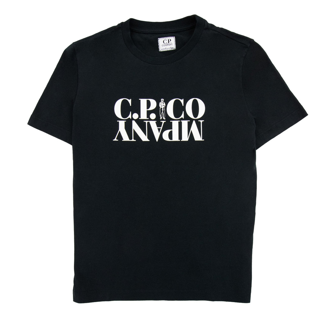 Cp Company Undersixteen U16 30/1 Graphic Logo T Shirt Black 999