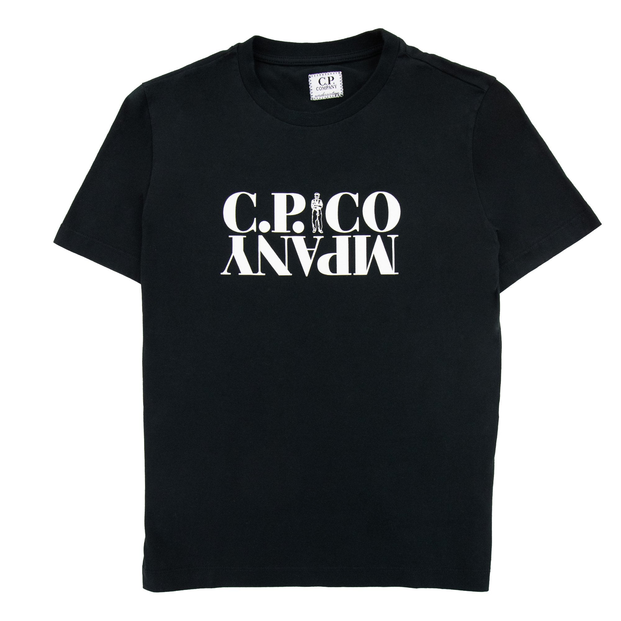 Cp Company Undersixteen U16 30/1 Graphic Logo T Shirt Black 999