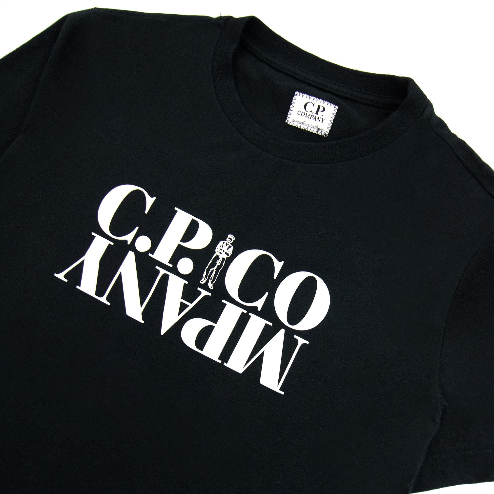 Cp Company Undersixteen U16 30/1 Graphic Logo T Shirt Black 999