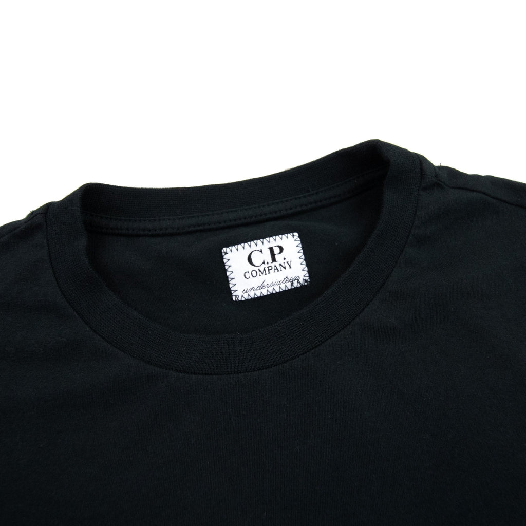 Cp Company Undersixteen U16 30/1 Graphic Logo T Shirt Black 999