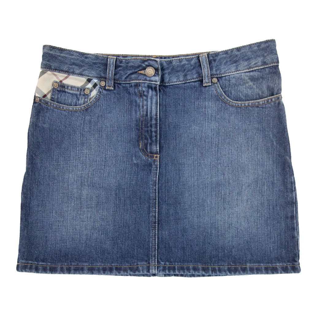 Burberry Woman Check Pocket Denim 190skirt Denim