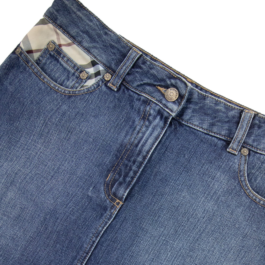 Burberry Woman Check Pocket Denim 190skirt Denim