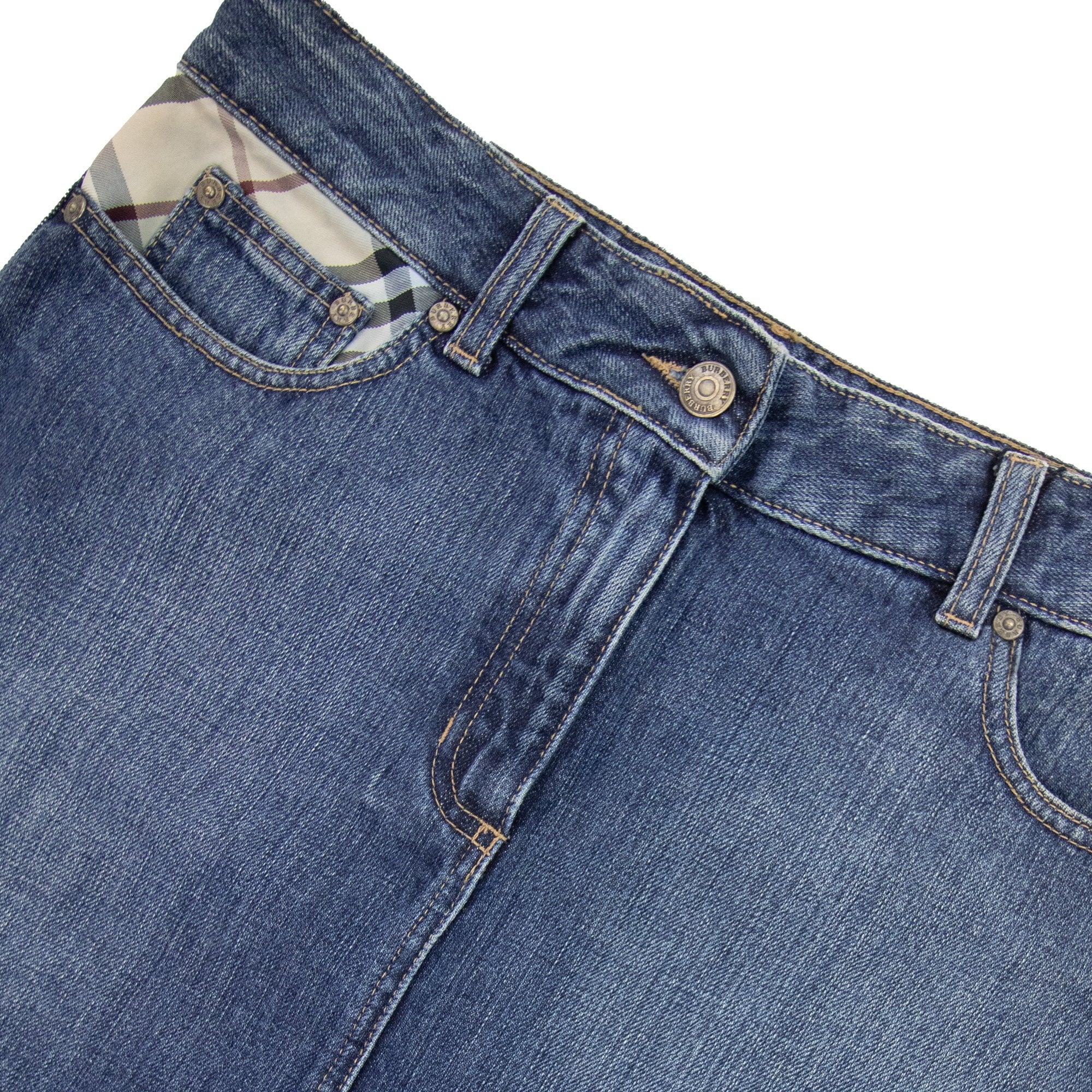 Burberry Woman Check Pocket Denim 190skirt Denim